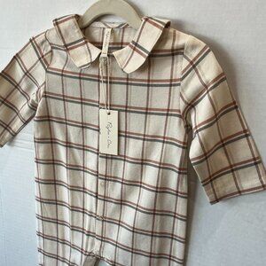 Unisex - 3-6M & 18-24M - NWT Rylee + Cru Holiday Plaid Romper Pajamas